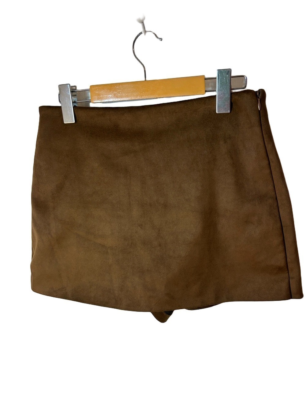 Zara Brown Suede-Look Mini Skort size medium
